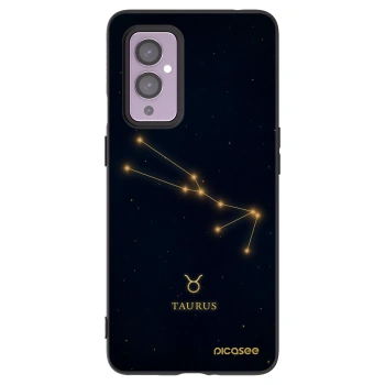 Picasee silikonski črni ovitek za OnePlus 9 - TAURUS