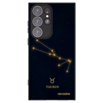 Picasee silikonski črni ovitek za Samsung Galaxy S23 Ultra 5G - TAURUS