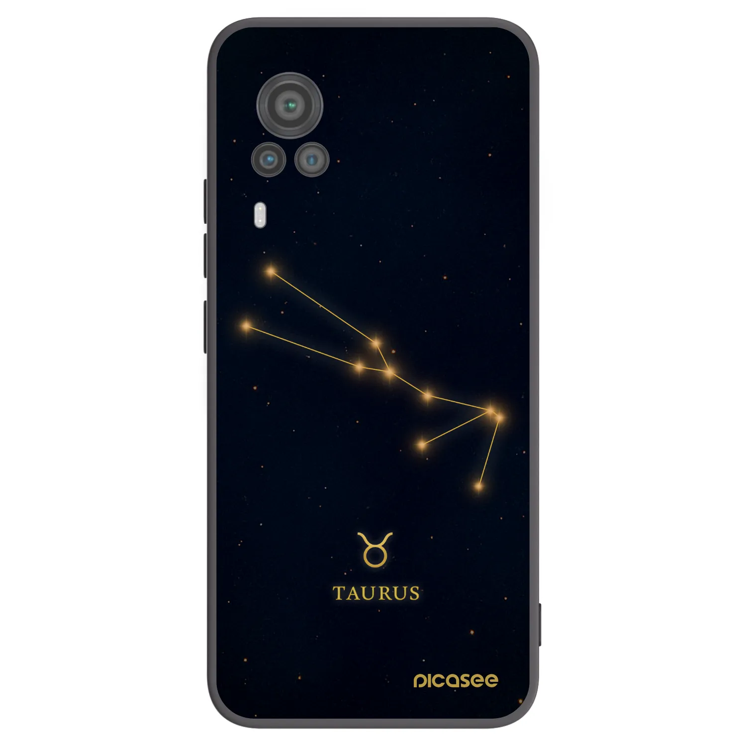 Picasee silikonski črni ovitek za Vivo X60 Pro 5G - TAURUS