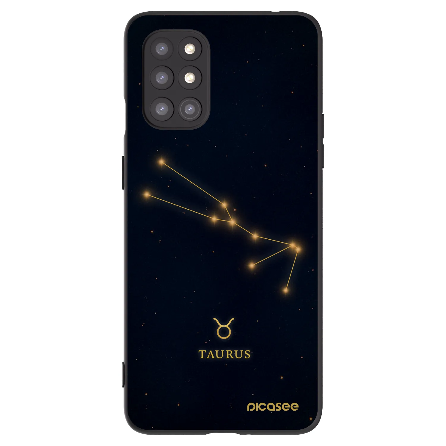Picasee silikonski črni ovitek za OnePlus 8T - TAURUS