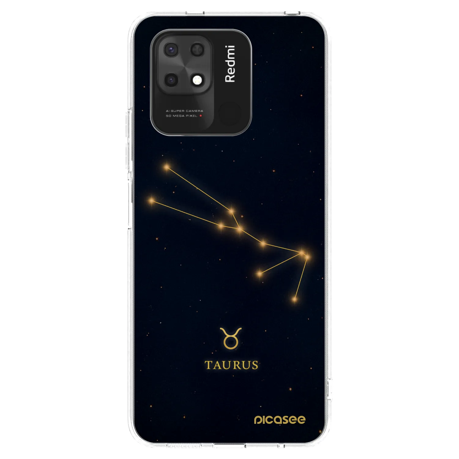 Picasee silikonski prozorni ovitek za Xiaomi Redmi 10C - TAURUS