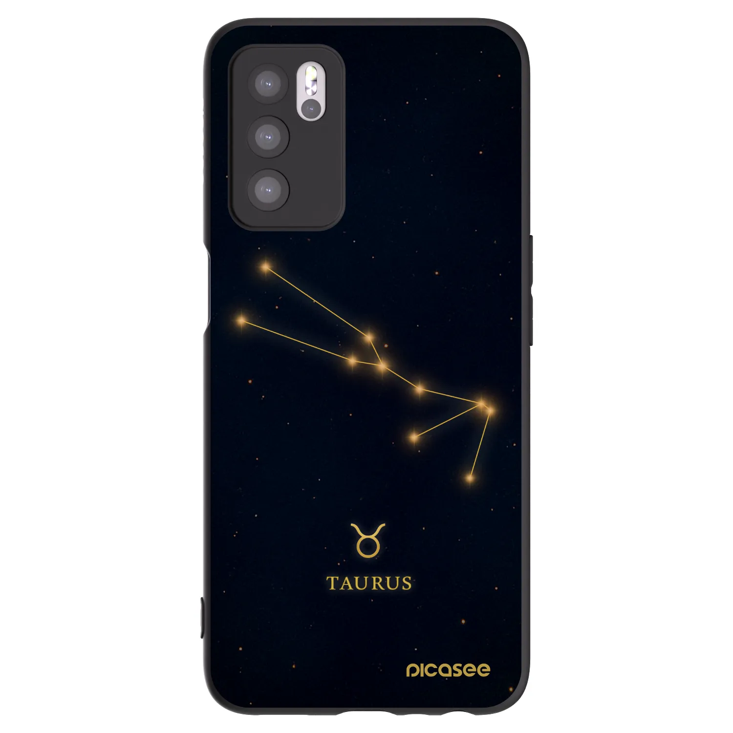 Picasee silikonski črni ovitek za OPPO A16s - TAURUS