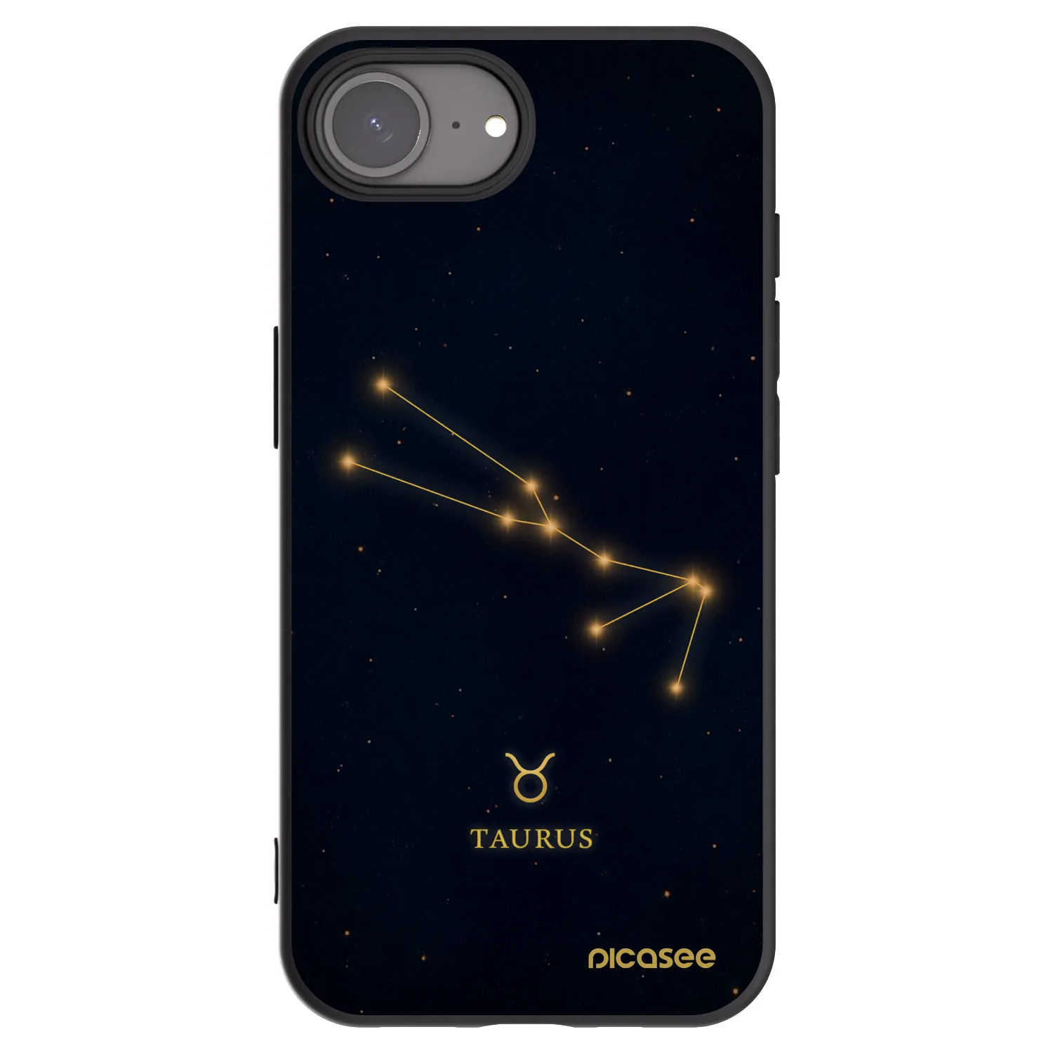 Picasee silikonski črni ovitek za Apple iPhone 16e - TAURUS