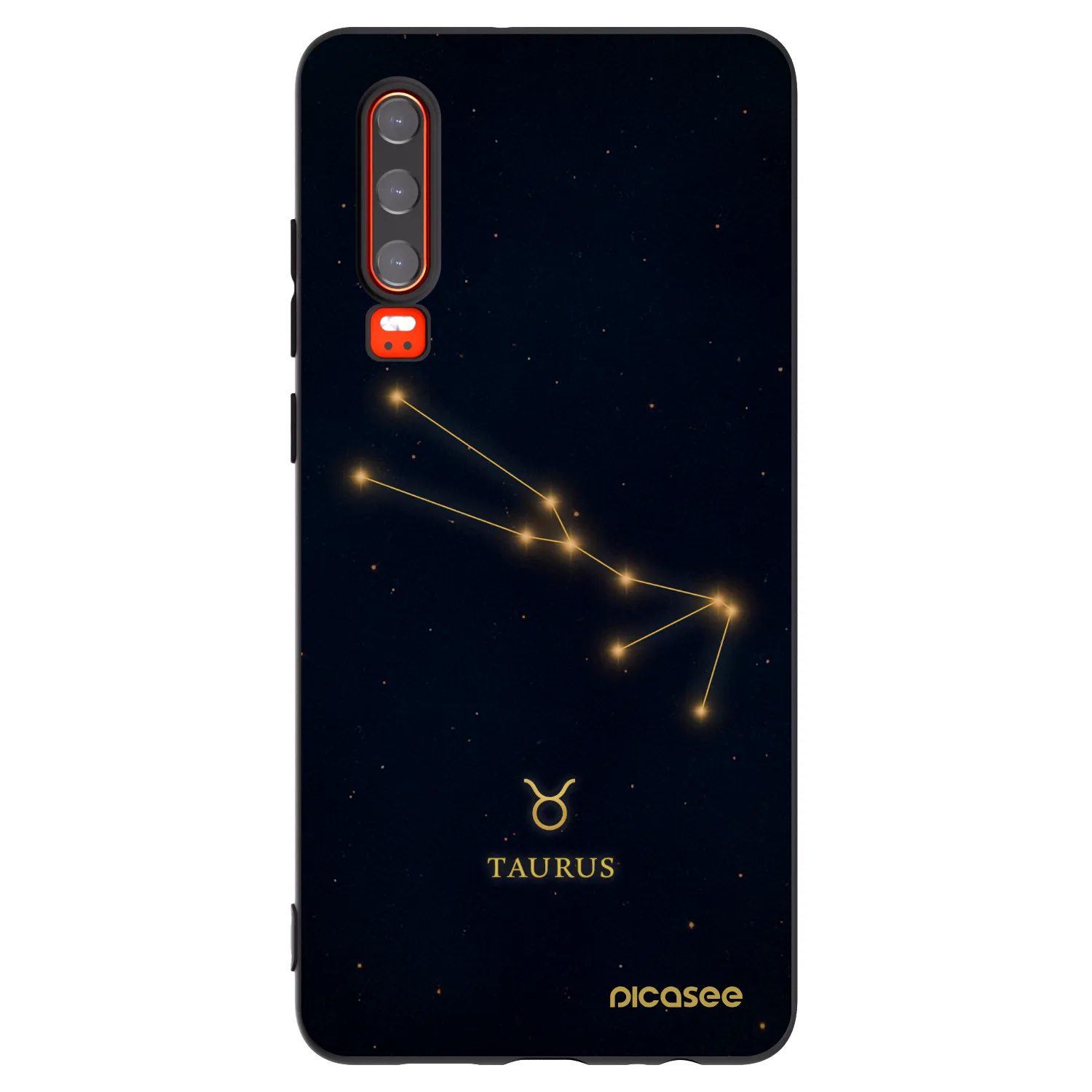 Picasee silikonski črni ovitek za Huawei P30 - TAURUS