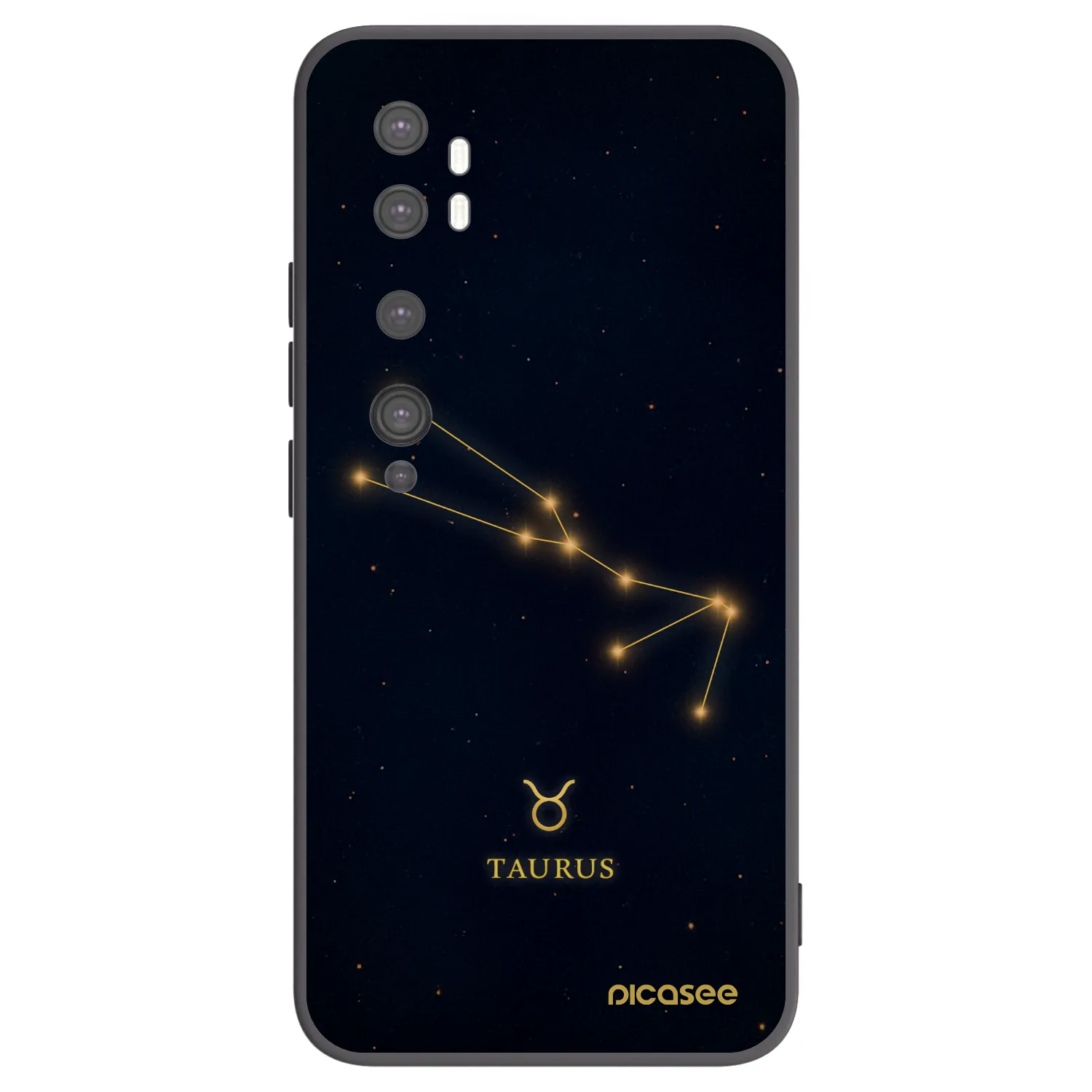 Picasee silikonski črni ovitek za Xiaomi Mi Note 10 (Pro) - TAURUS