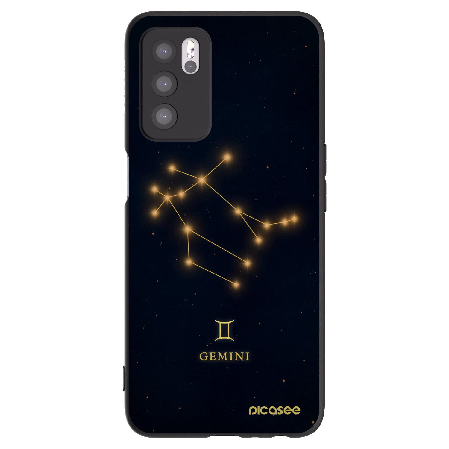 Picasee silikonski črni ovitek za OPPO A16s - GEMINI