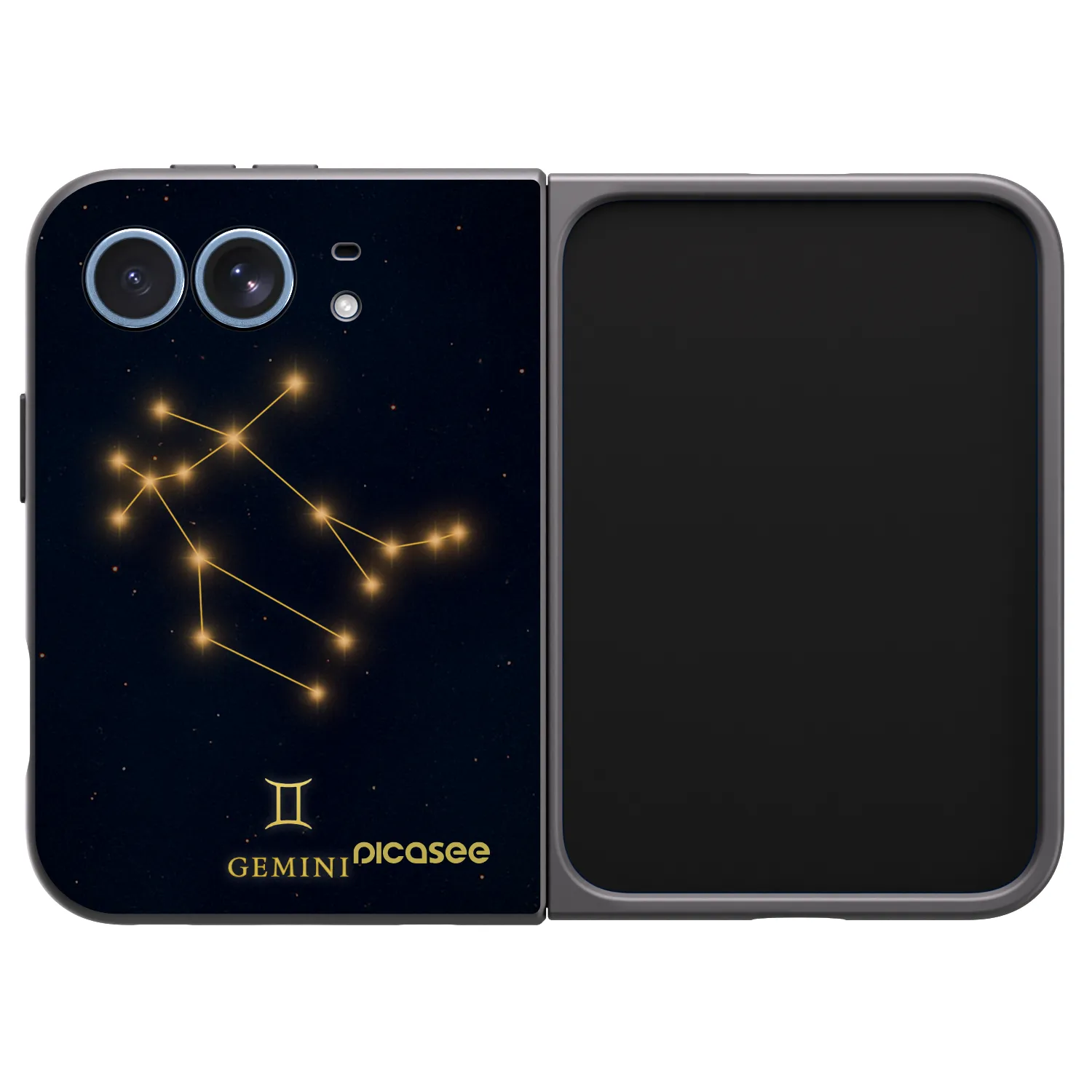 Picasee silikonski črni ovitek za Apple iPhone Duo - GEMINI