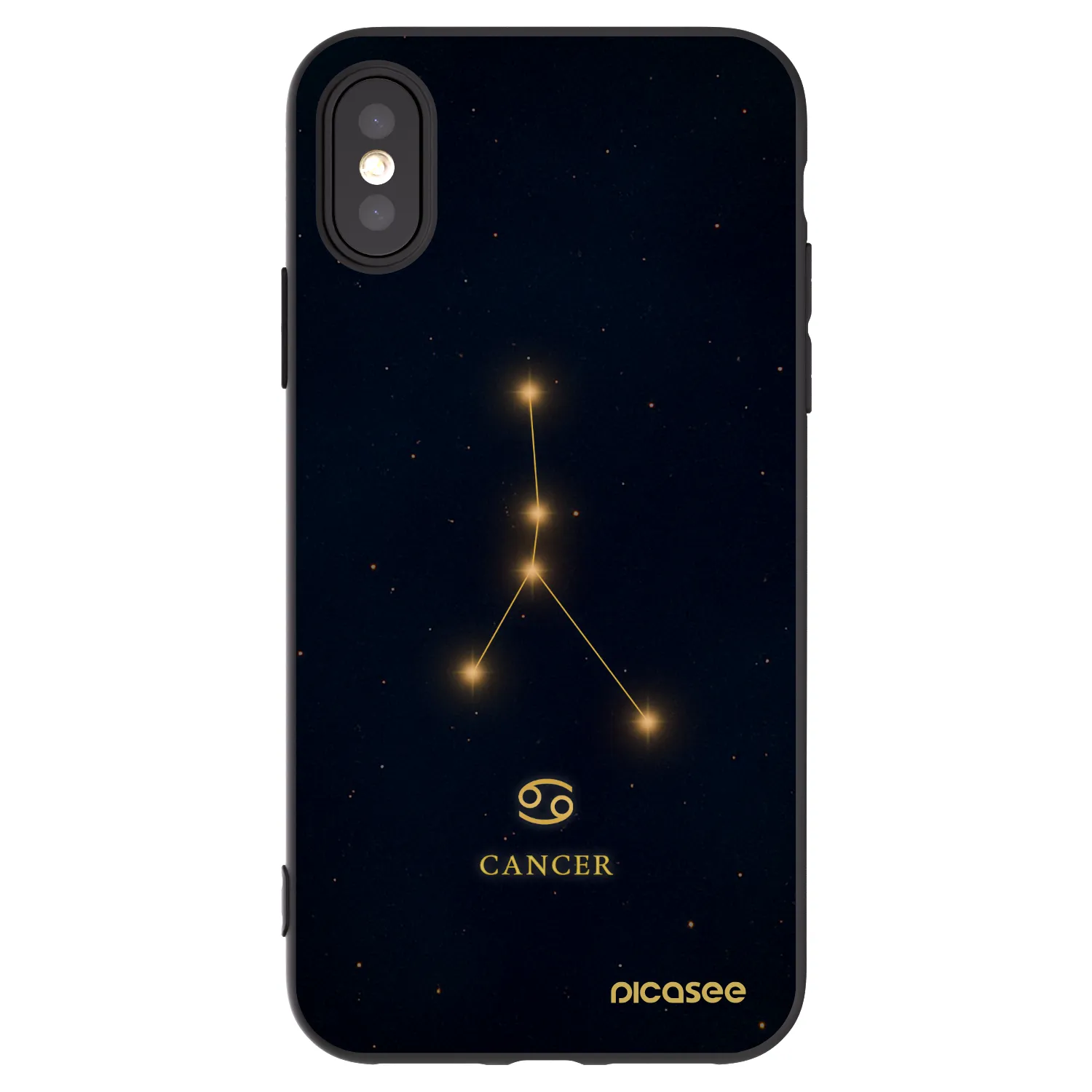 Picasee silikonski črni ovitek za Apple iPhone X/XS - CANCER