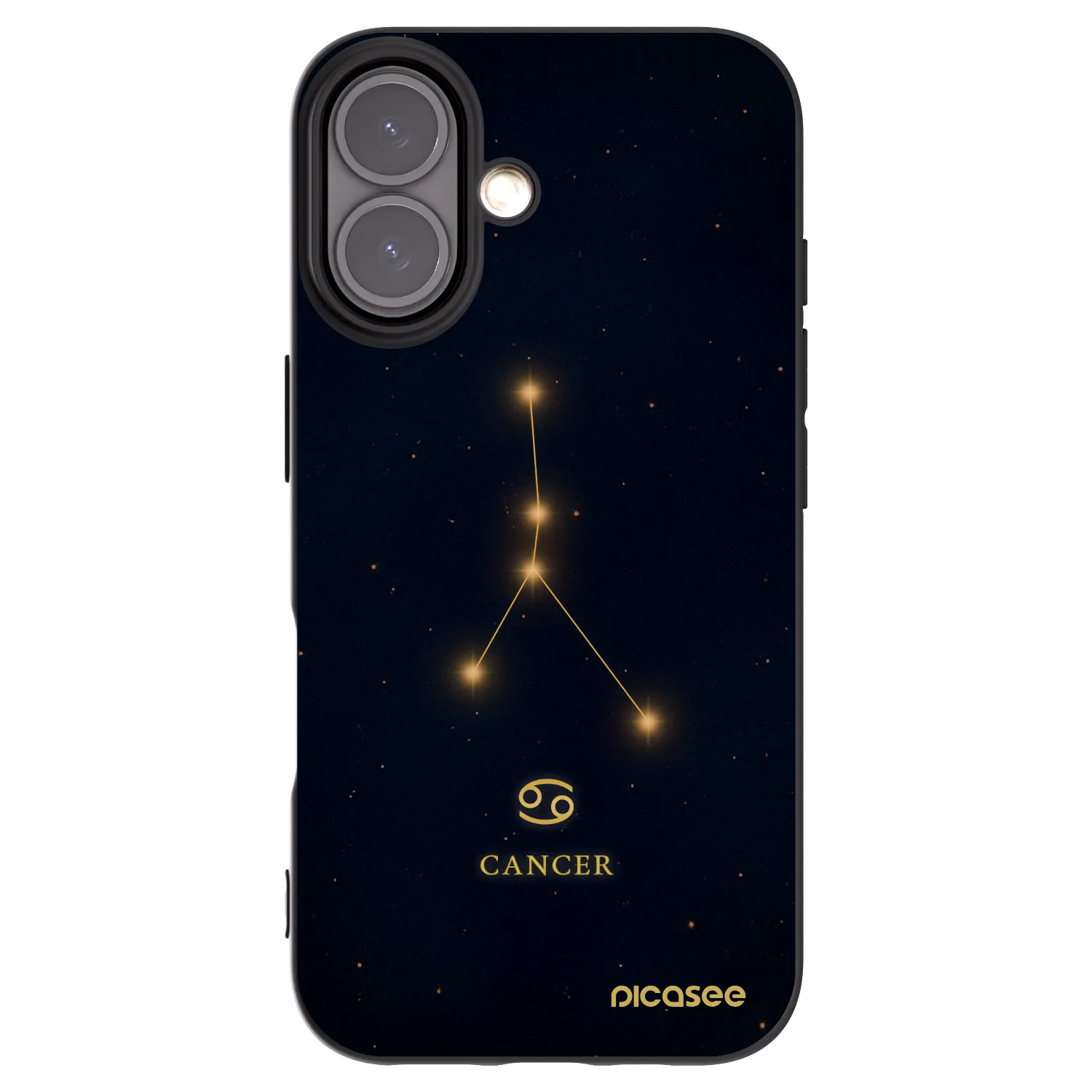 Picasee silikonski črni ovitek za Apple iPhone 16 - CANCER