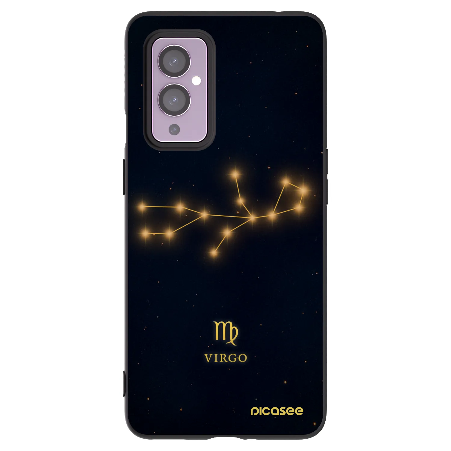 Picasee silikonski črni ovitek za OnePlus 9 - VIRGO