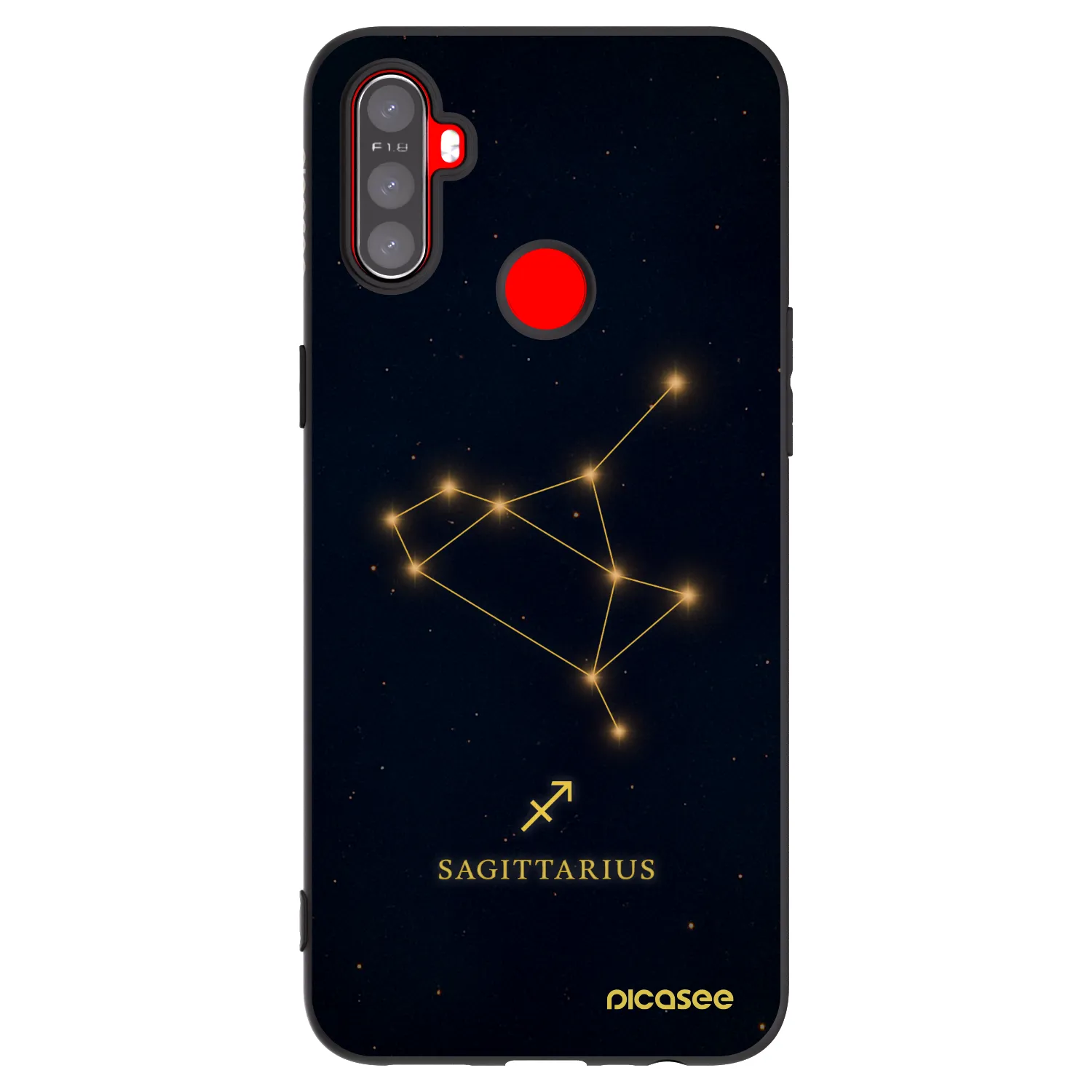 Picasee silikonski črni ovitek za Realme C3 - SAGITTARIUS
