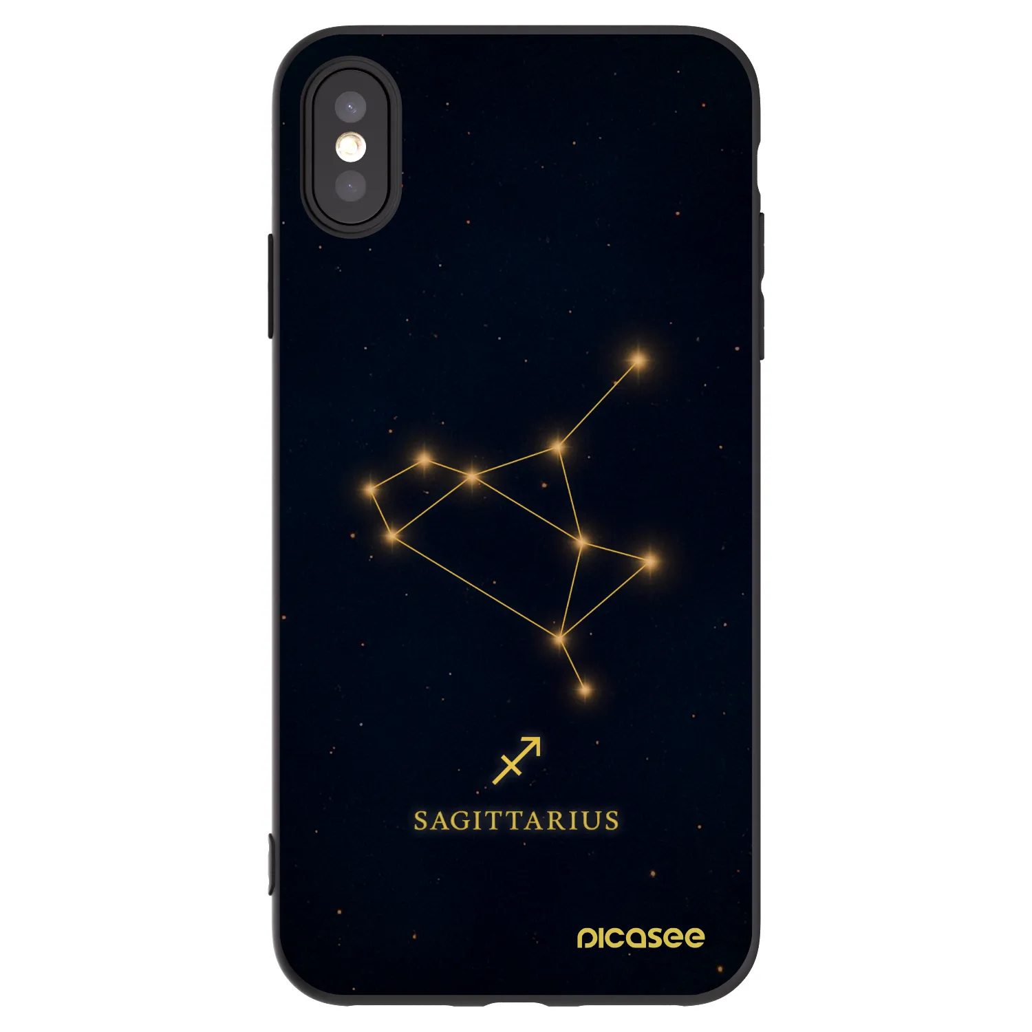 Picasee silikonski črni ovitek za Apple iPhone XS Max - SAGITTARIUS