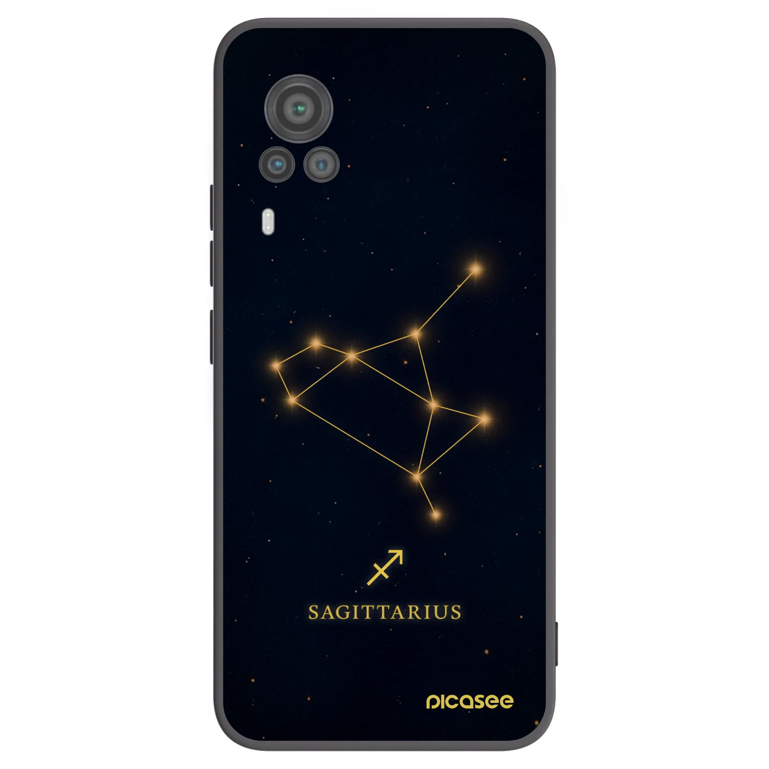Picasee silikonski črni ovitek za Vivo X60 Pro 5G - SAGITTARIUS