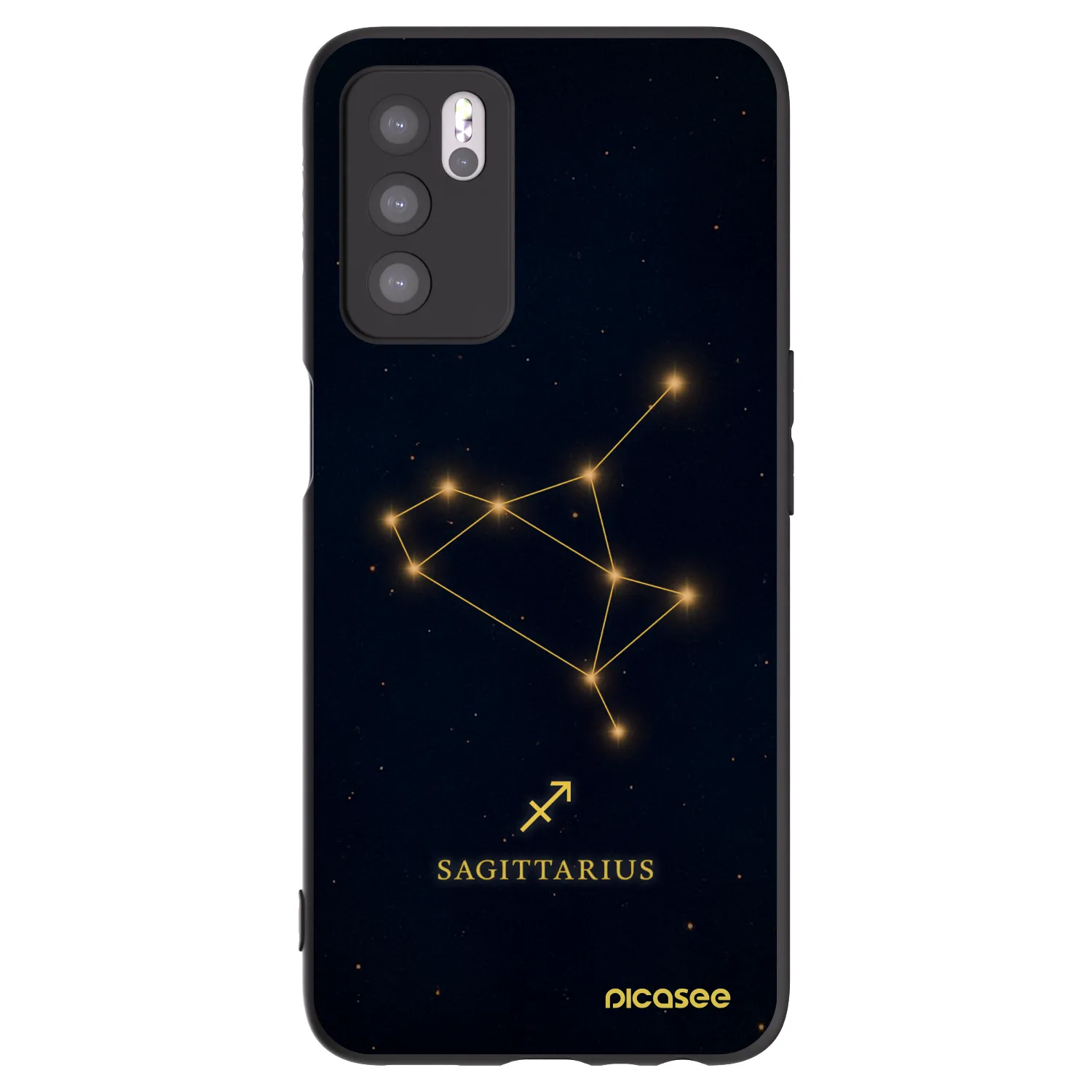 Picasee silikonski črni ovitek za OPPO A16s - SAGITTARIUS