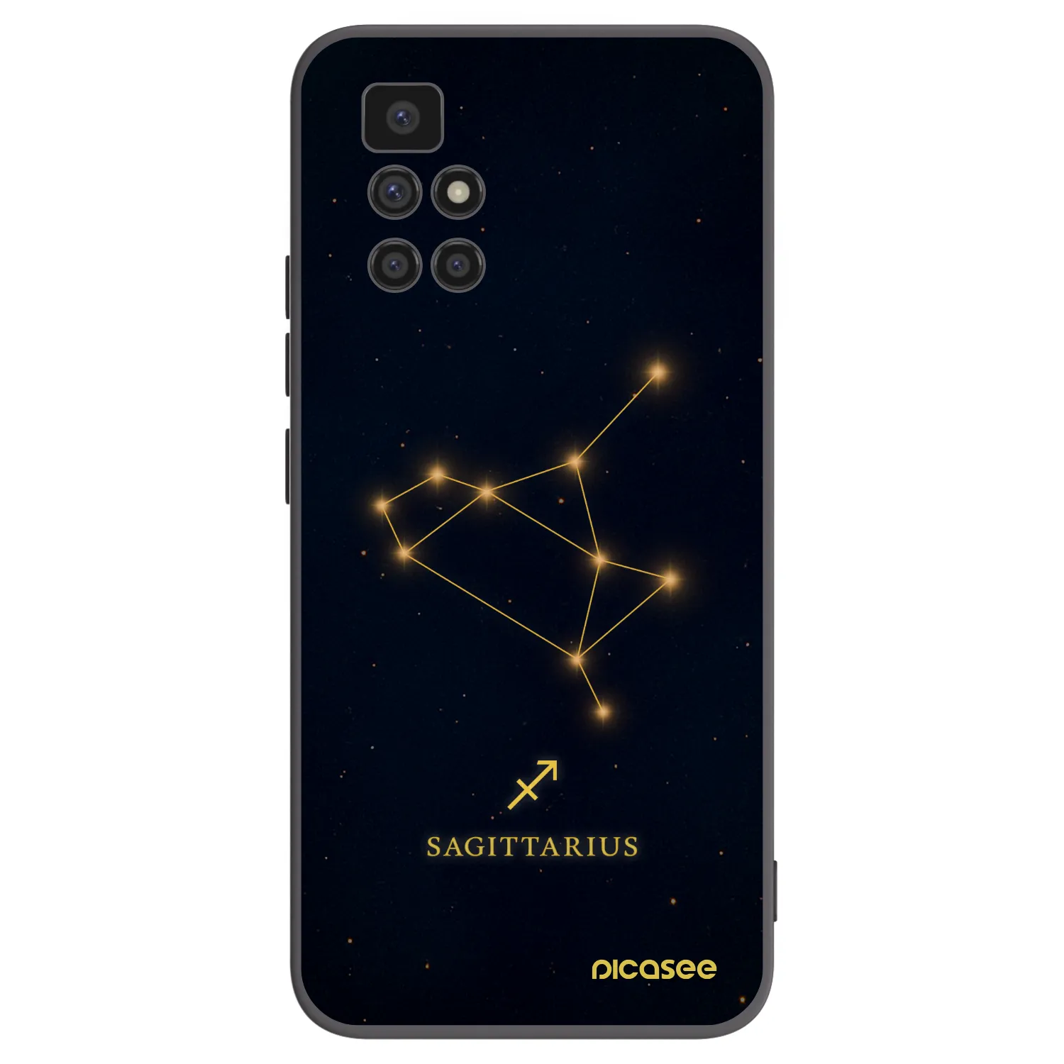 Picasee silikonski črni ovitek za Xiaomi Redmi 10 (2022) - SAGITTARIUS