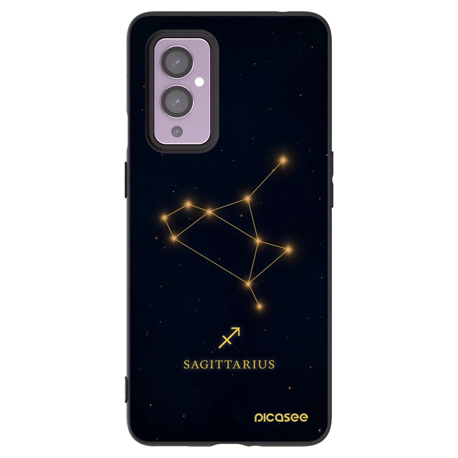 Picasee silikonski črni ovitek za OnePlus 9 - SAGITTARIUS