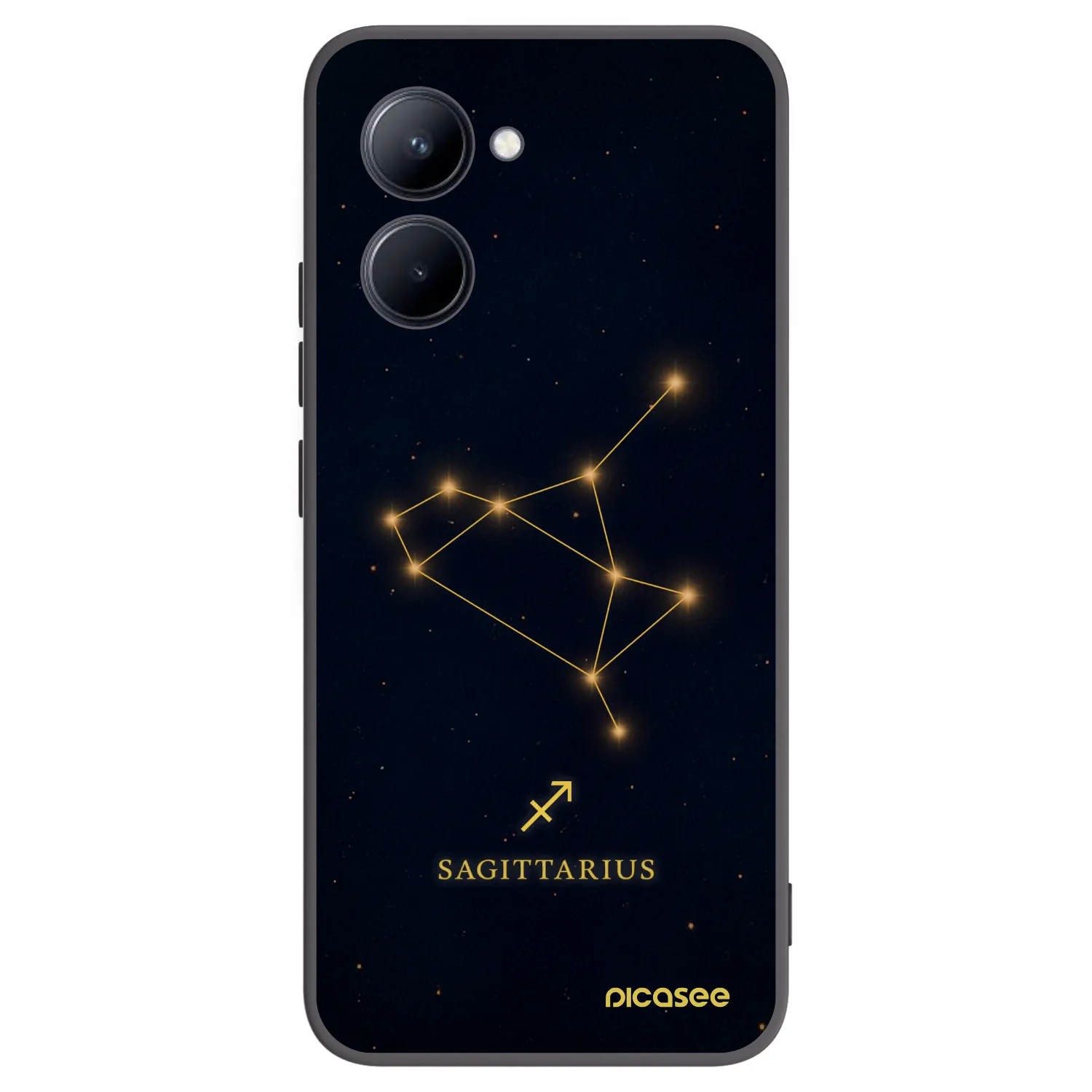 Picasee silikonski črni ovitek za Realme C33 (2023) - SAGITTARIUS