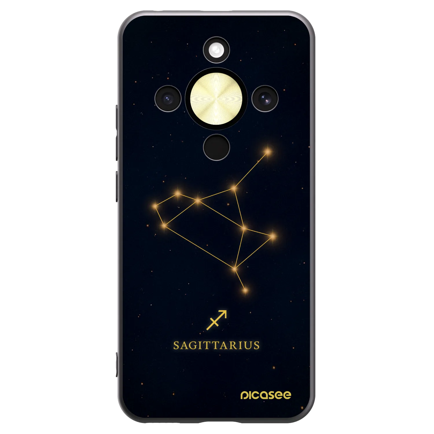 Picasee silikonski črni ovitek za Honor Magic8 Lite 5G - SAGITTARIUS