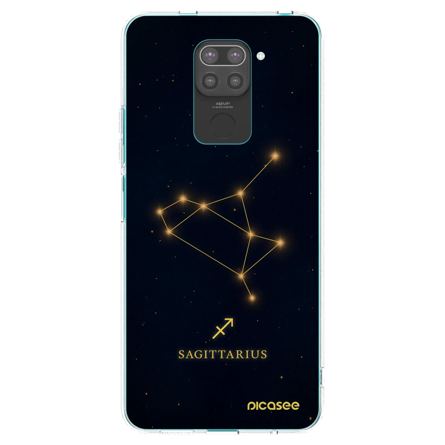 Picasee silikonski črni ovitek za Xiaomi Redmi Note 9 - SAGITTARIUS