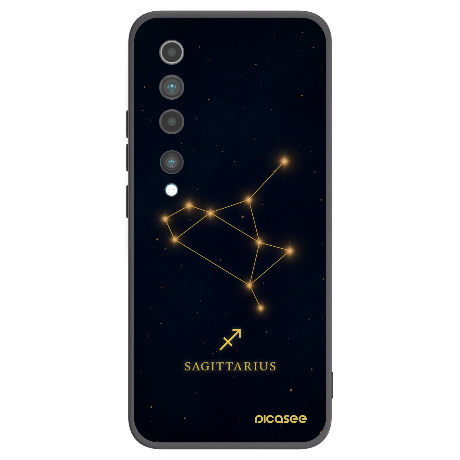 Picasee silikonski črni ovitek za Xiaomi Mi 10 - SAGITTARIUS