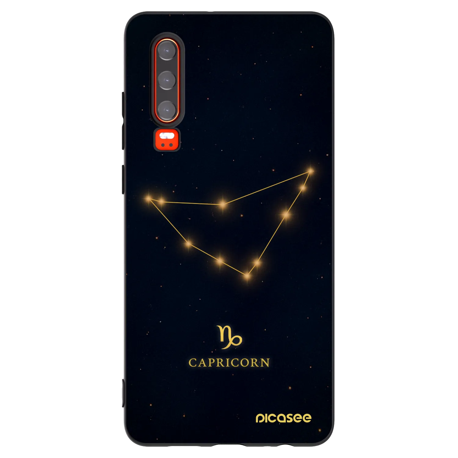 Picasee silikonski črni ovitek za Huawei P30 - CAPRICORN