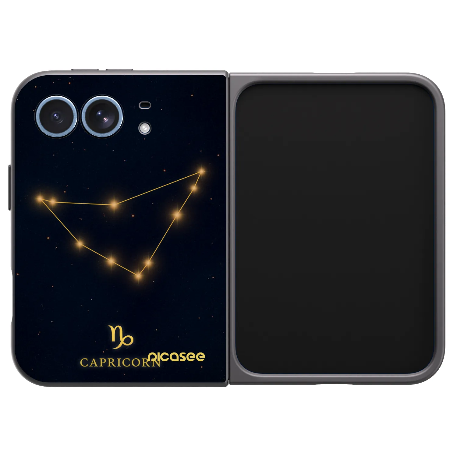 Picasee silikonski črni ovitek za Apple iPhone Duo - CAPRICORN