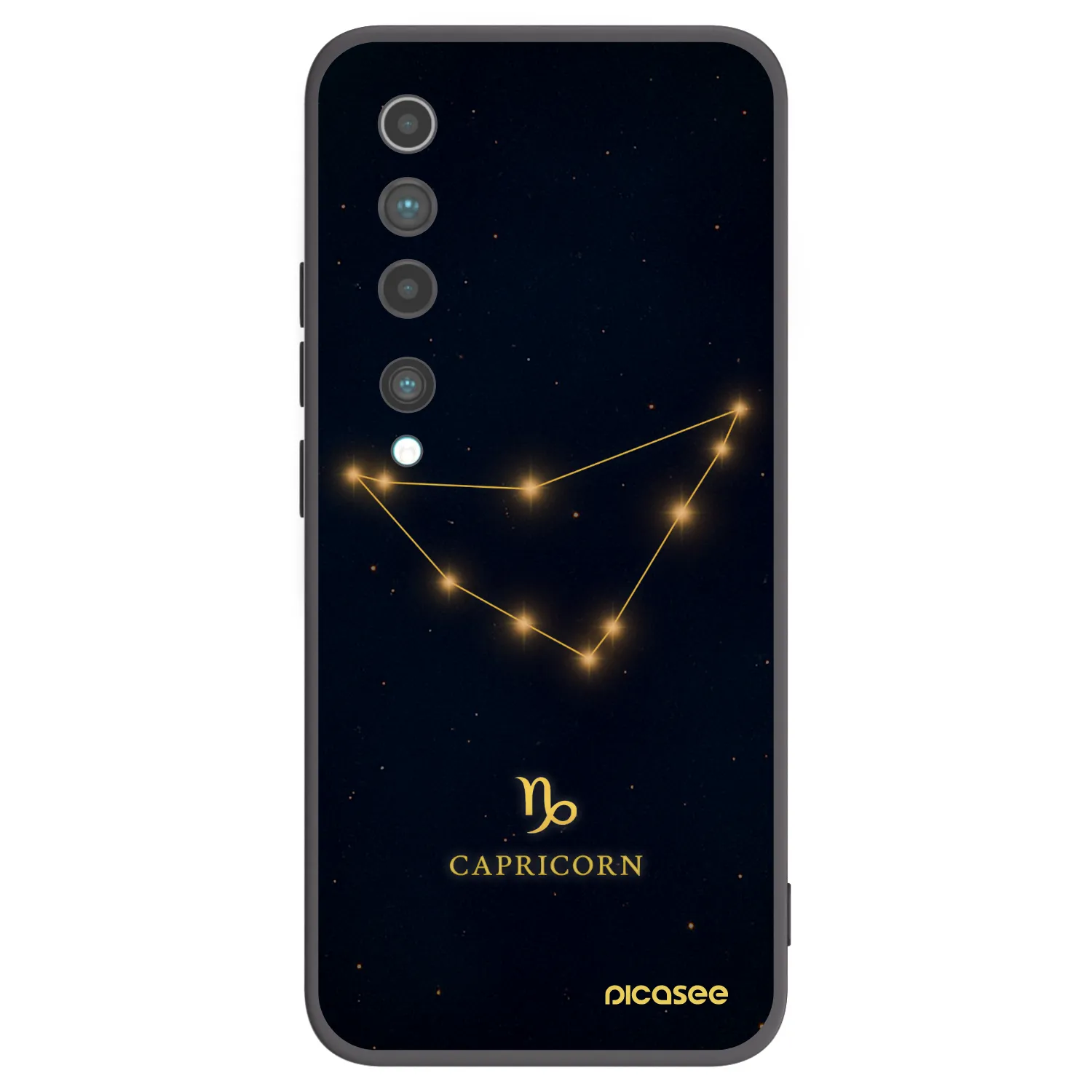 Picasee silikonski črni ovitek za Xiaomi Mi 10 - CAPRICORN
