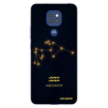 Picasee silikonski prozorni ovitek za Motorola Moto G9 Play - AQUARIUS