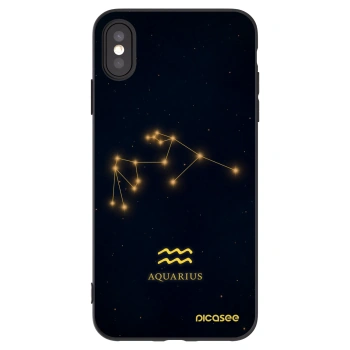 Picasee silikonski črni ovitek za Apple iPhone XS Max - AQUARIUS