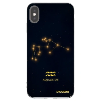 Picasee silikonski prozorni ovitek za Apple iPhone XS Max - AQUARIUS