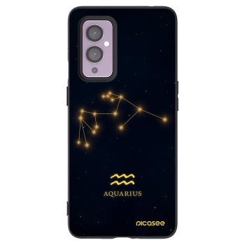 Picasee silikonski črni ovitek za OnePlus 9 - AQUARIUS