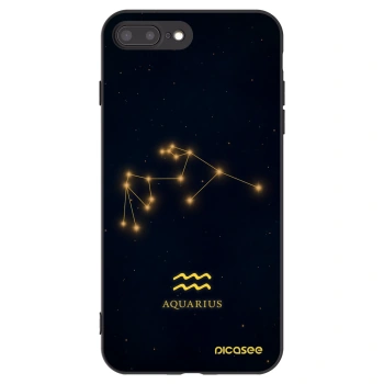 Picasee silikonski črni ovitek za Apple iPhone 8 Plus - AQUARIUS