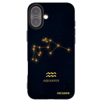 Picasee silikonski črni ovitek za Apple iPhone 16 Plus - AQUARIUS