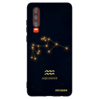 Picasee silikonski črni ovitek za Huawei P30 - AQUARIUS