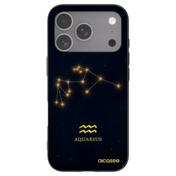Picasee silikonski črni ovitek za Apple iPhone 18 Pro - AQUARIUS