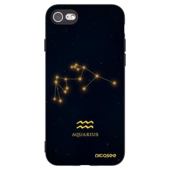 Picasee silikonski črni ovitek za Apple iPhone SE 2020 - AQUARIUS