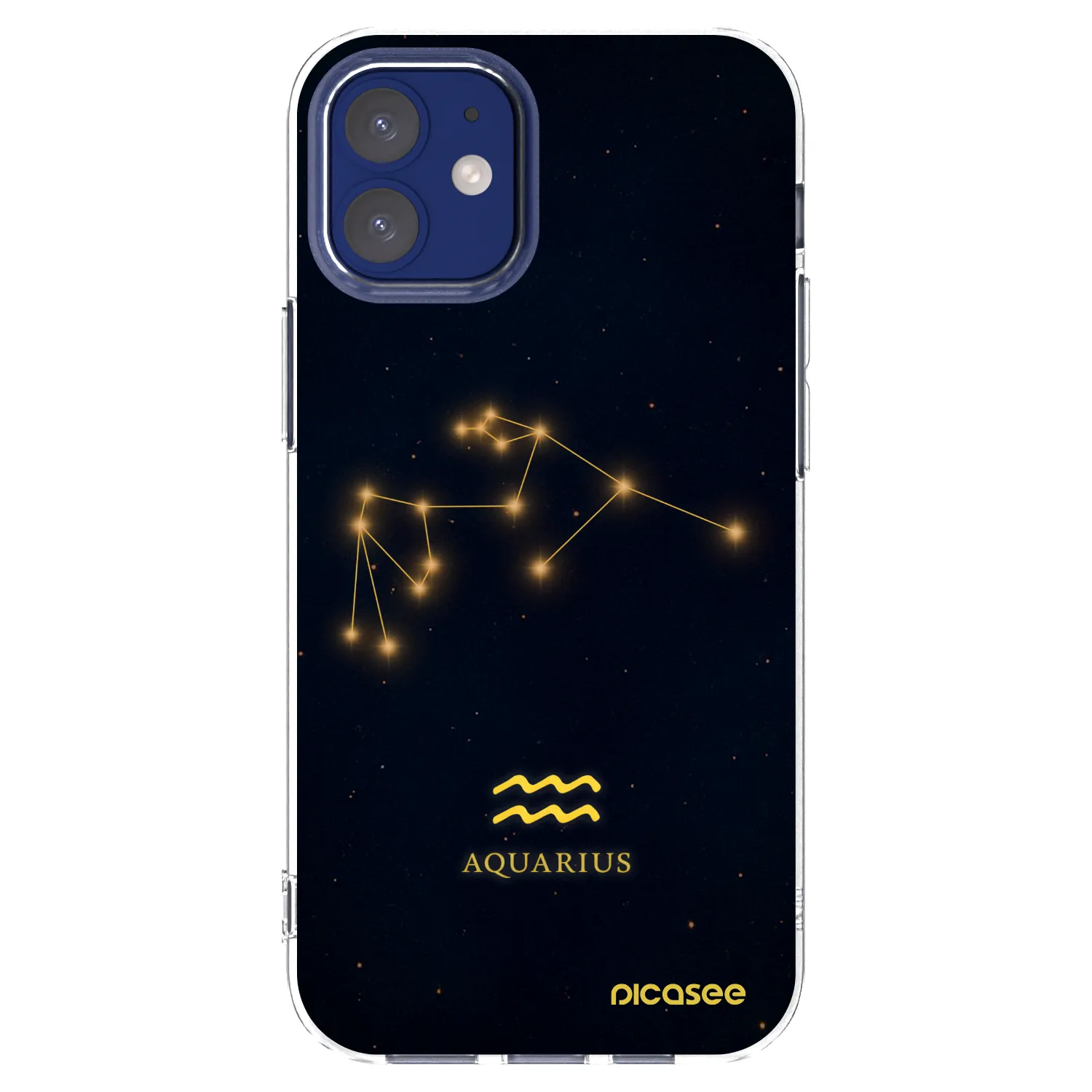 Picasee silikonski prozorni ovitek za Apple iPhone 12 mini - AQUARIUS