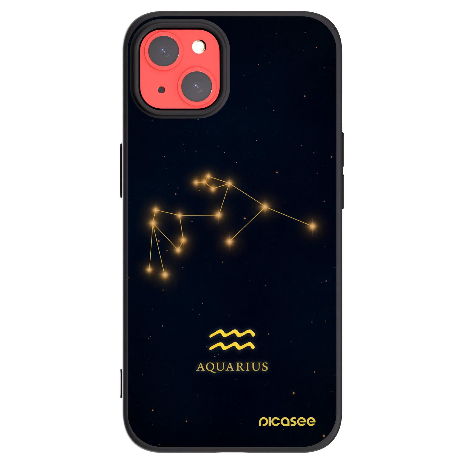 Picasee silikonski črni ovitek za Apple iPhone 13 - AQUARIUS