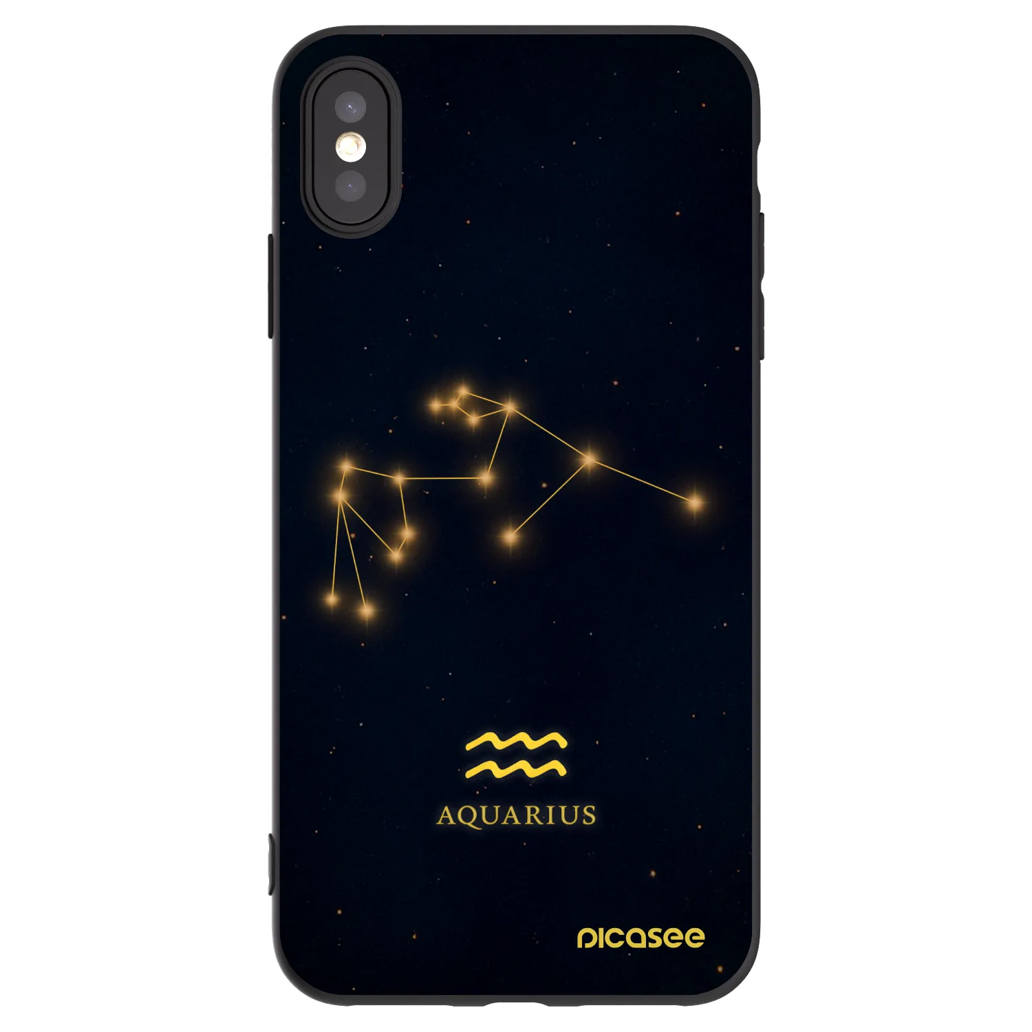 Picasee silikonski črni ovitek za Apple iPhone XS Max - AQUARIUS