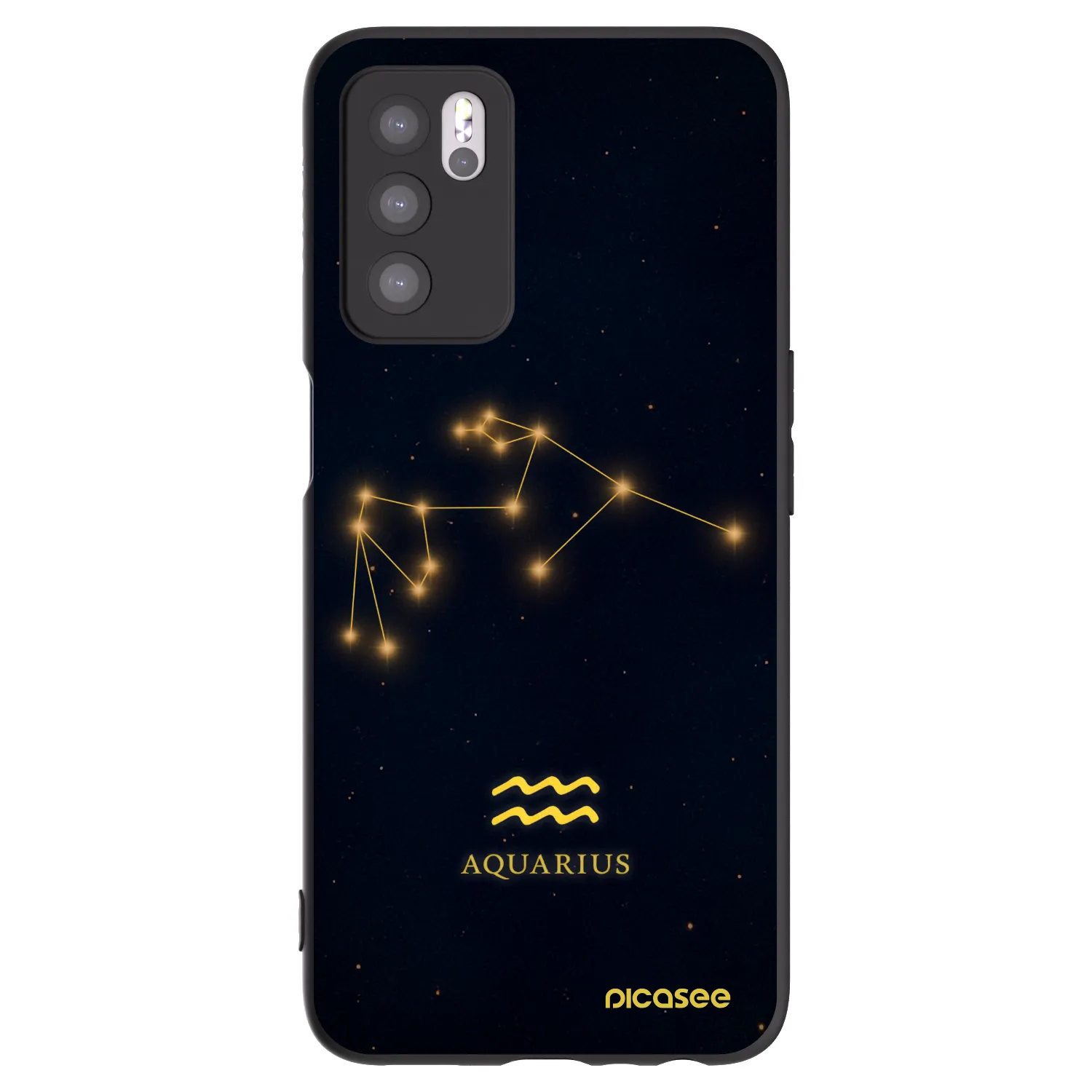 Picasee silikonski črni ovitek za OPPO A16s - AQUARIUS