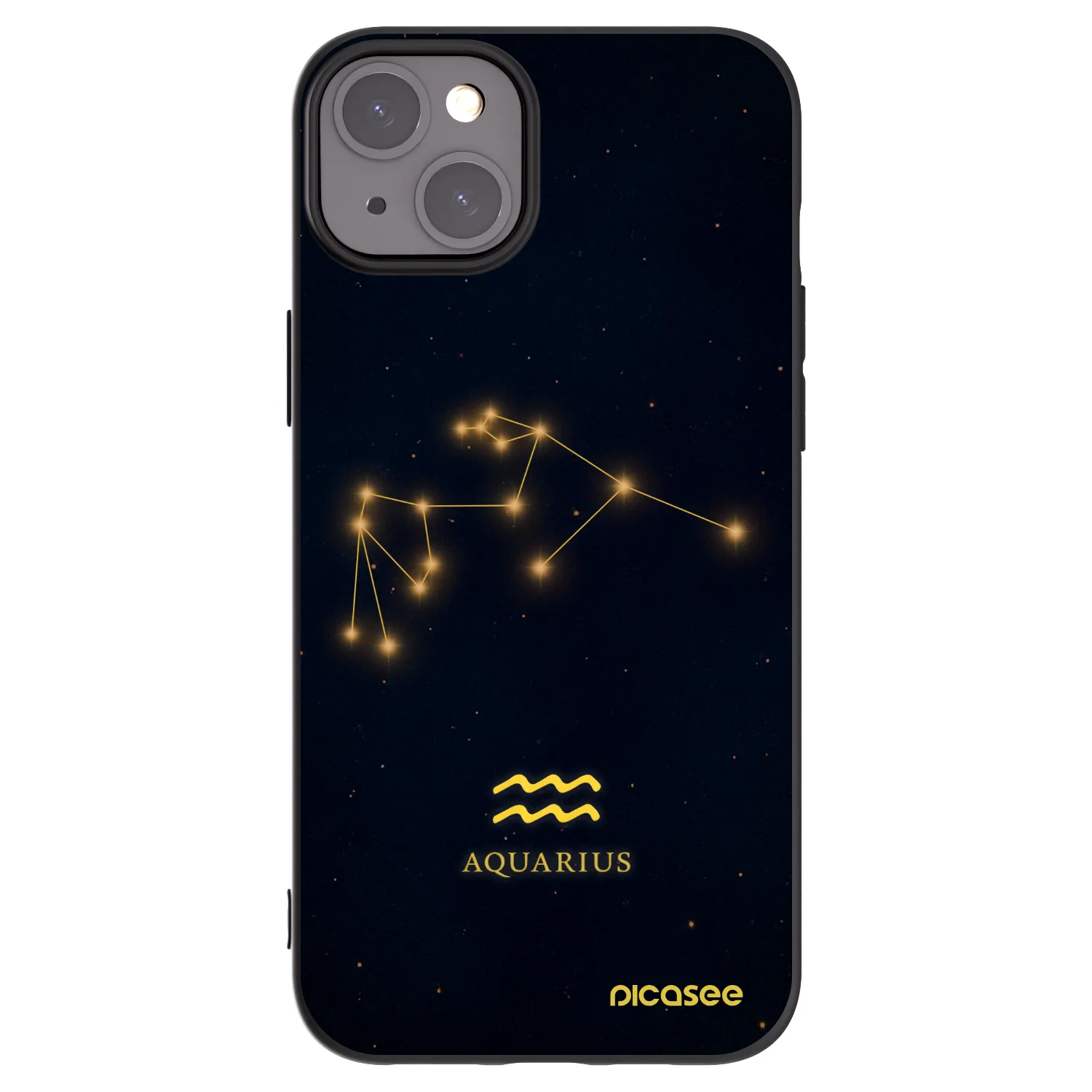 Picasee silikonski črni ovitek za Apple iPhone 15 Plus - AQUARIUS