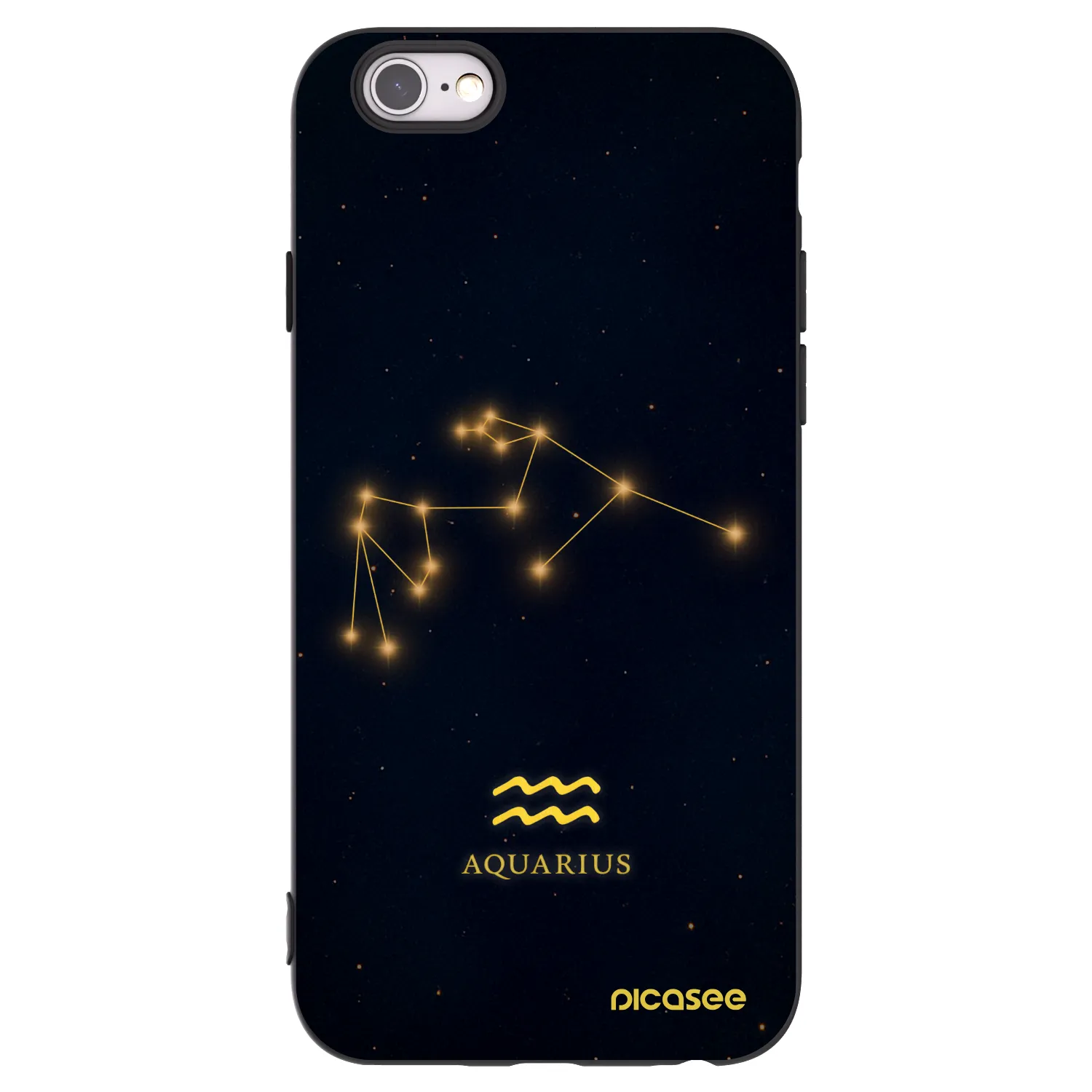 Picasee silikonski črni ovitek za Apple iPhone 6/6S - AQUARIUS