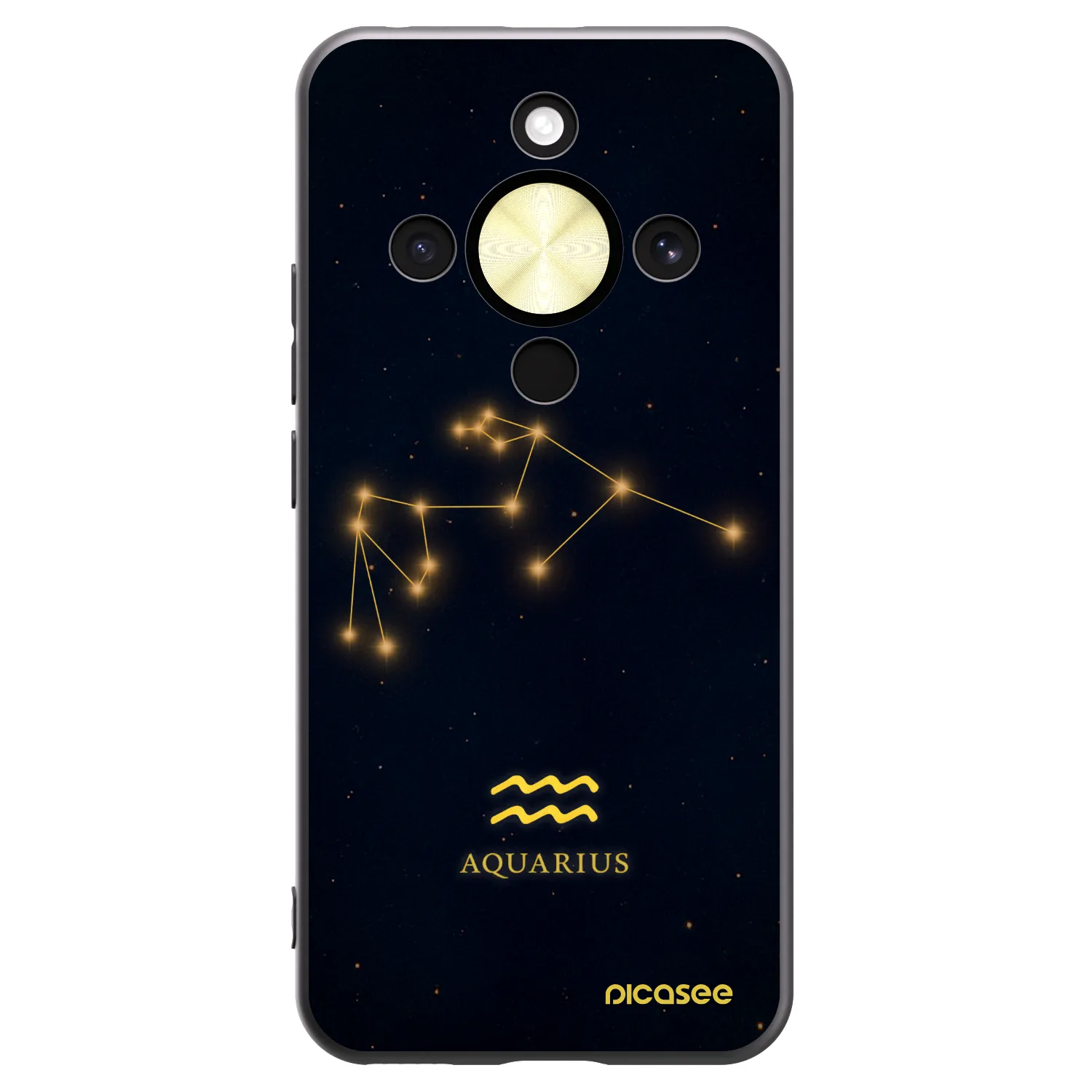 Picasee silikonski črni ovitek za Honor Magic8 Lite 5G - AQUARIUS