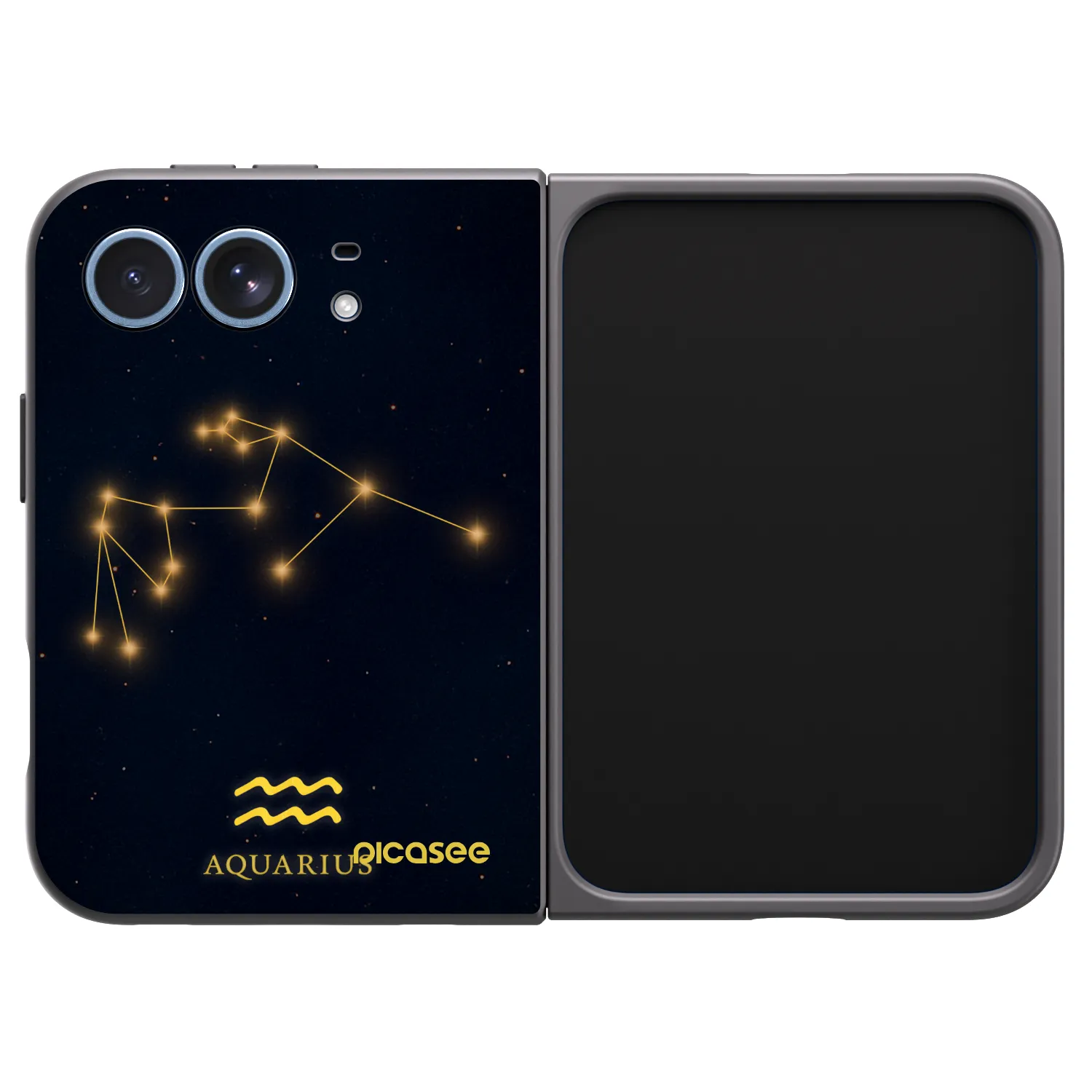Picasee silikonski črni ovitek za Apple iPhone Duo - AQUARIUS