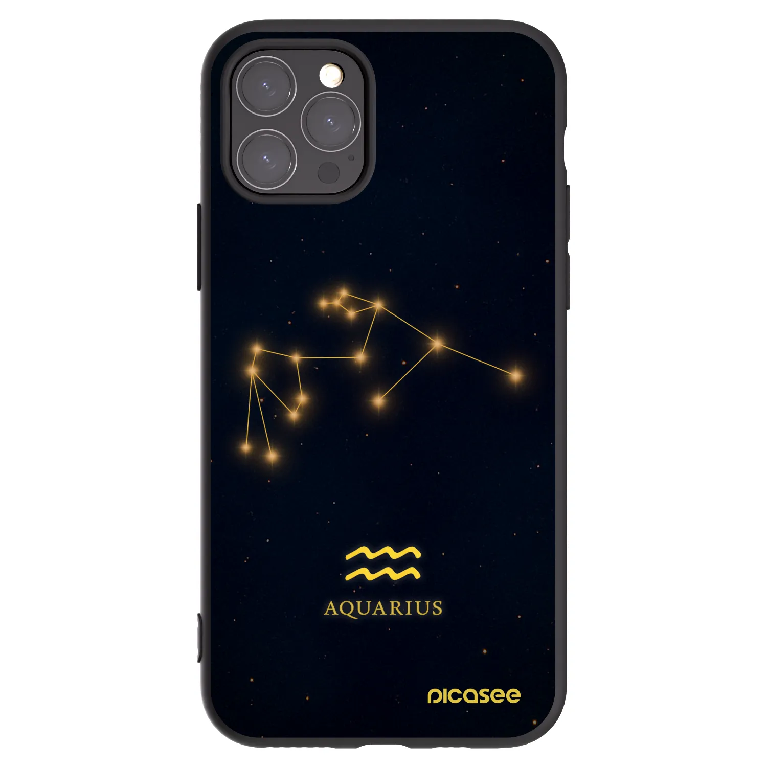 Picasee silikonski črni ovitek za Apple iPhone 11 Pro - AQUARIUS