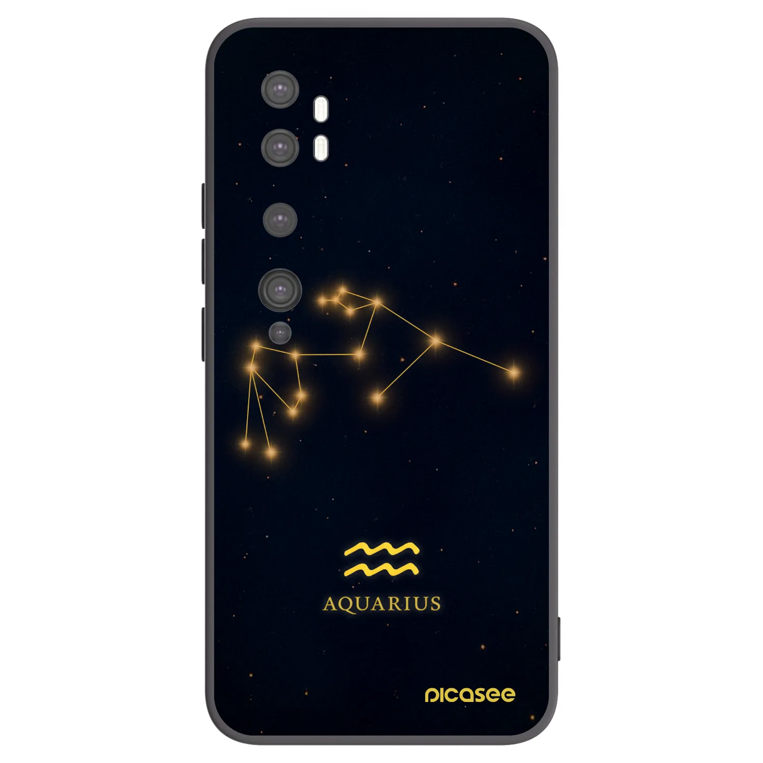 Picasee silikonski črni ovitek za Xiaomi Mi Note 10 (Pro) - AQUARIUS