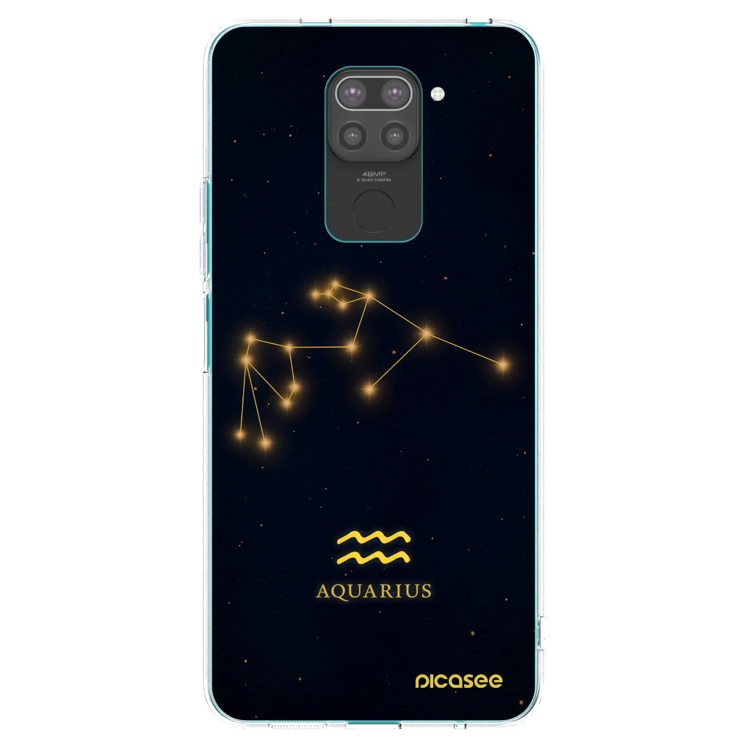 Picasee silikonski črni ovitek za Xiaomi Redmi Note 9 - AQUARIUS