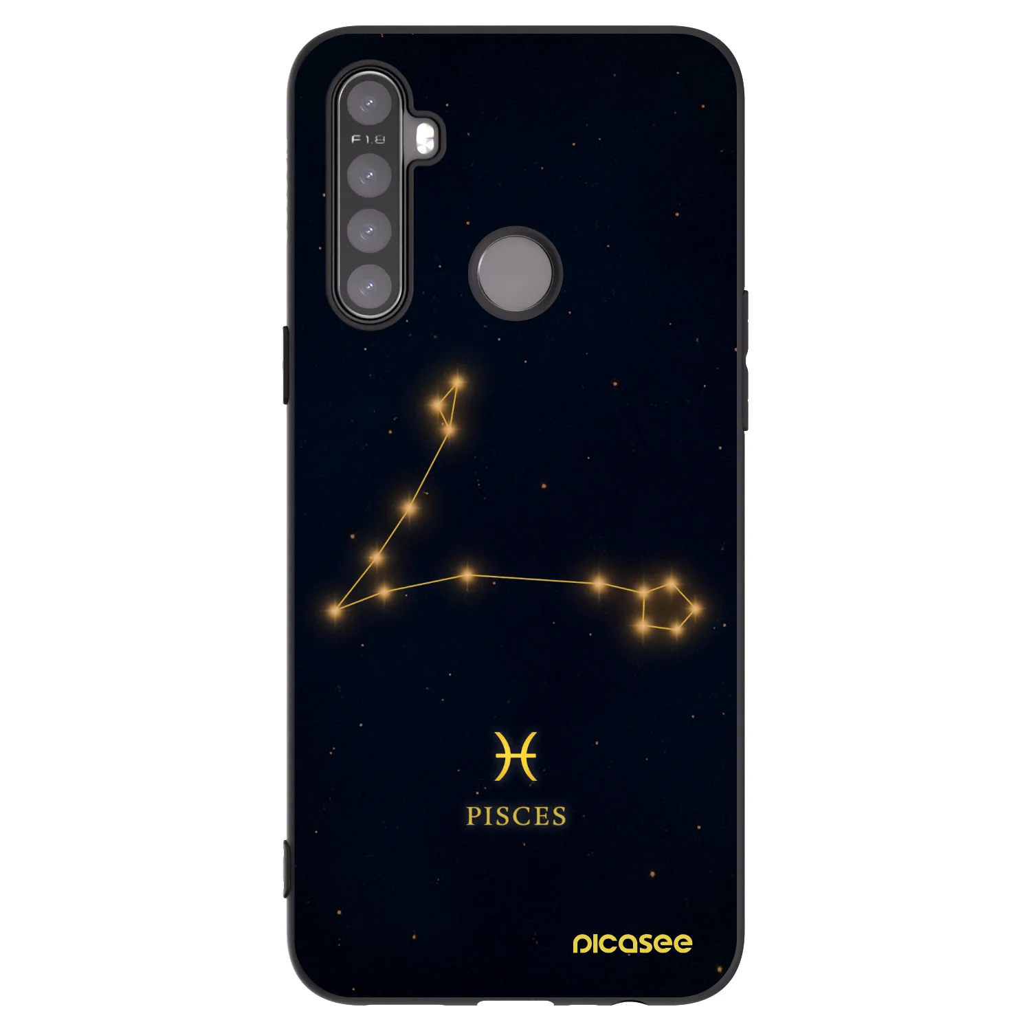 Picasee silikonski črni ovitek za Realme 5 - PISCES