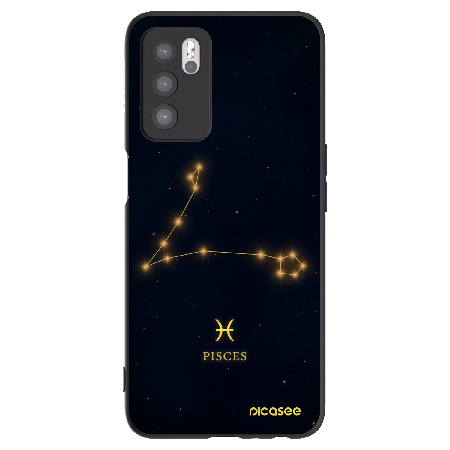 Picasee silikonski črni ovitek za OPPO A16s - PISCES