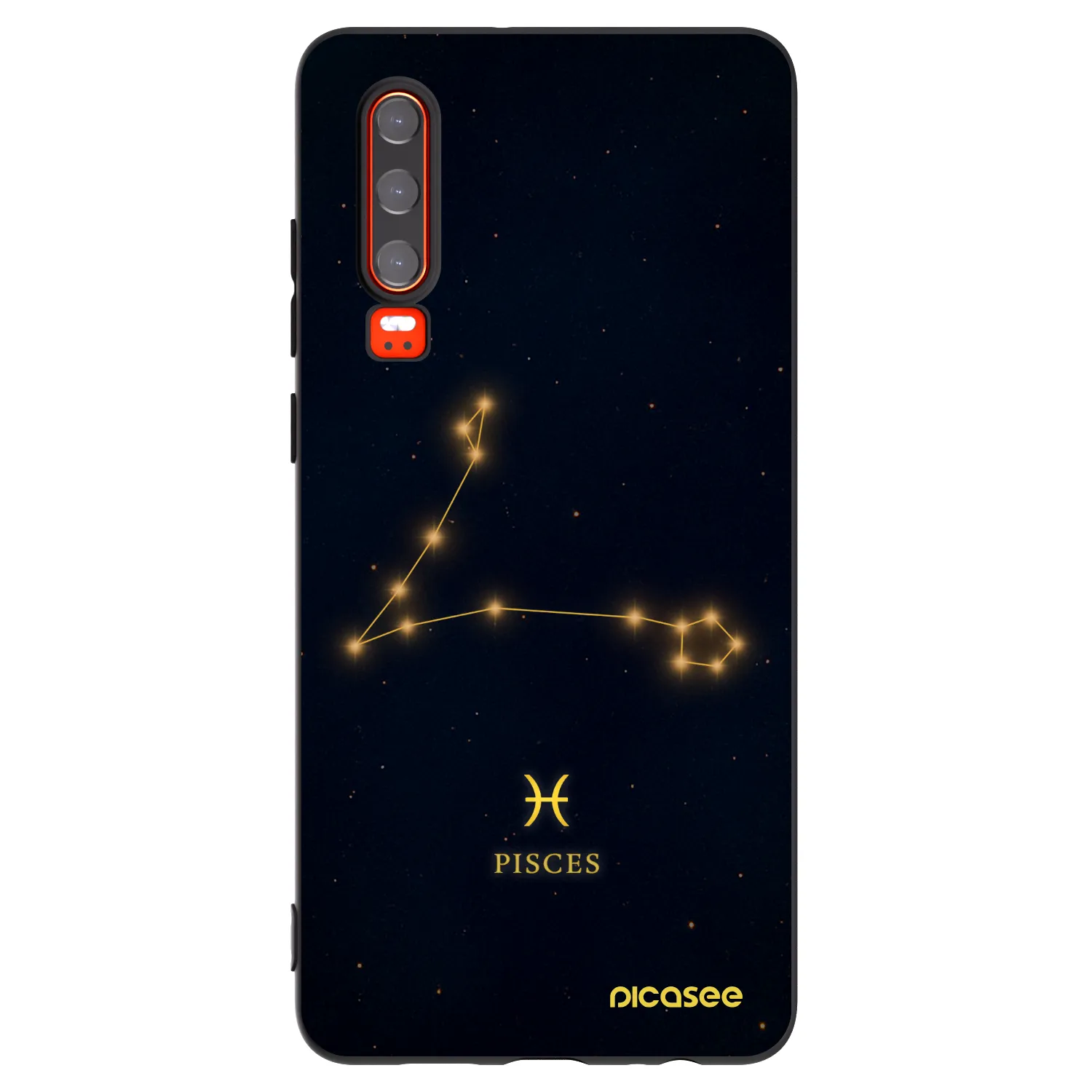 Picasee silikonski črni ovitek za Huawei P30 - PISCES